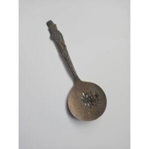 Vintage Mr. Peanut Carlton Silverplate Slotted Nut Spoon Planters Promo 1940s